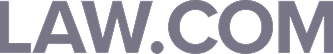 "Law.com" logo — bold medium gray sans-serif wordmark with a slight shadow on a transparent background.
